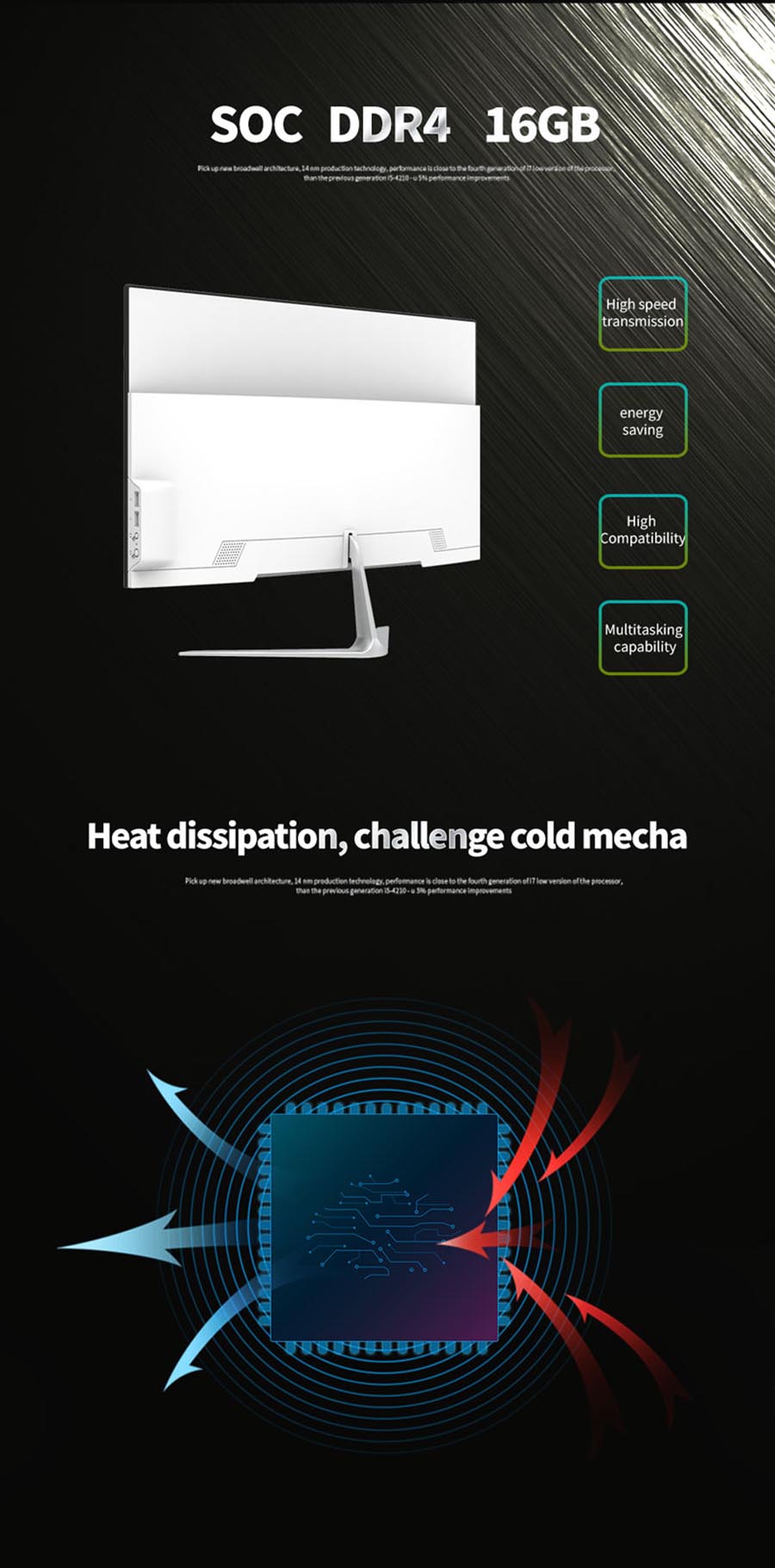 Factory price 23.8 Inch All in One Desktop PC Computer, Intel Core Processor I3/I5/I7 Optional, Full HD Touchscreen Display Win11
